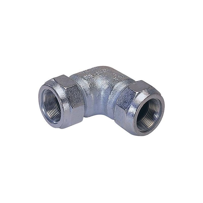 Accoup de serrage en fonte malleable fem/fem, Gaz pn 4, eau pn 16, Type wo 1 1/4' Coude ',