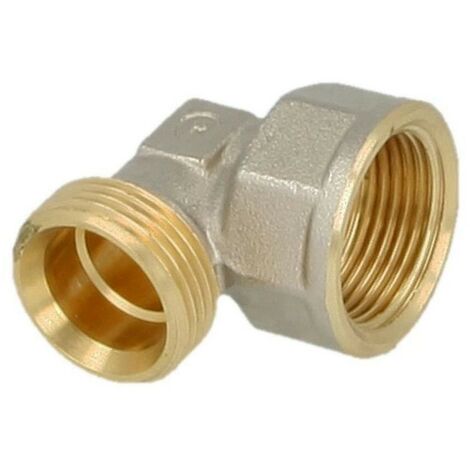 Accouplement équerre laiton extérieur nickelé eurocône 3/4" FM x 3/4" FF