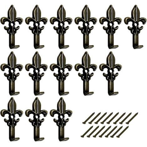 Accroche Cadre Fixation Murale Lot de 15 crochets crochets pour tableau forme lis avec clous crochets de 3 cm pour Accroche Cadres Photo Photos Peintures