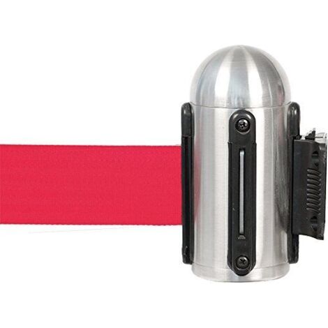 Accroche murale à corde rétractable rouge- acier inoxydable - kit de fixation au mur inclus - 210cm - Securit
