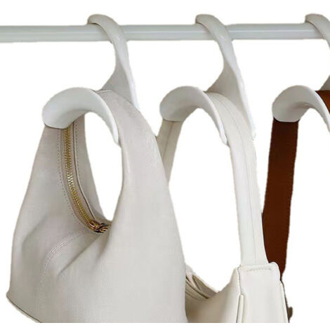 Accroche-Porte pour Sac à Main 1 Hanger PP Arc Design Blanc Portatif pour Sacs Chapeaux Etagère