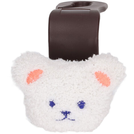 Accroche-tête siège auto portable, décoration ours en peluche mignon pour hameçon de siège, accessoires bébé biberon et bavoir, ours blanc