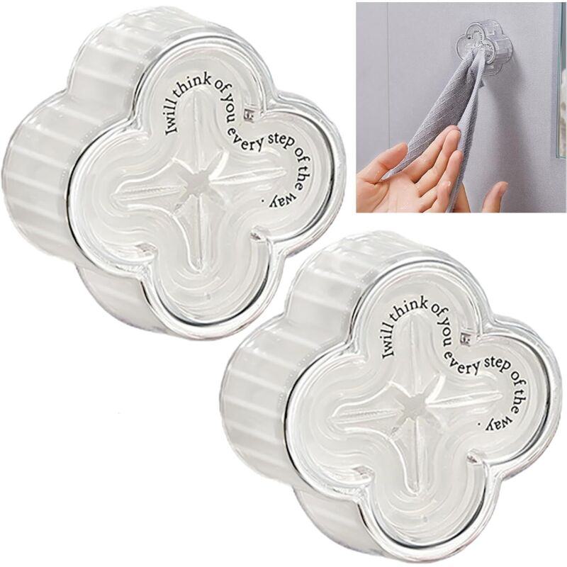 Accroche Torchon Cuisine Porte Crochet - jeu de 2 Pièces, Couleur Transparente, Adhère Parfaitement à Toutes les Surfaces Lisses, Durable, sûr, pas