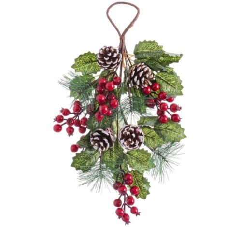 Accroches- portes Noël Rouge Vert Naturel Plastique 43 cm