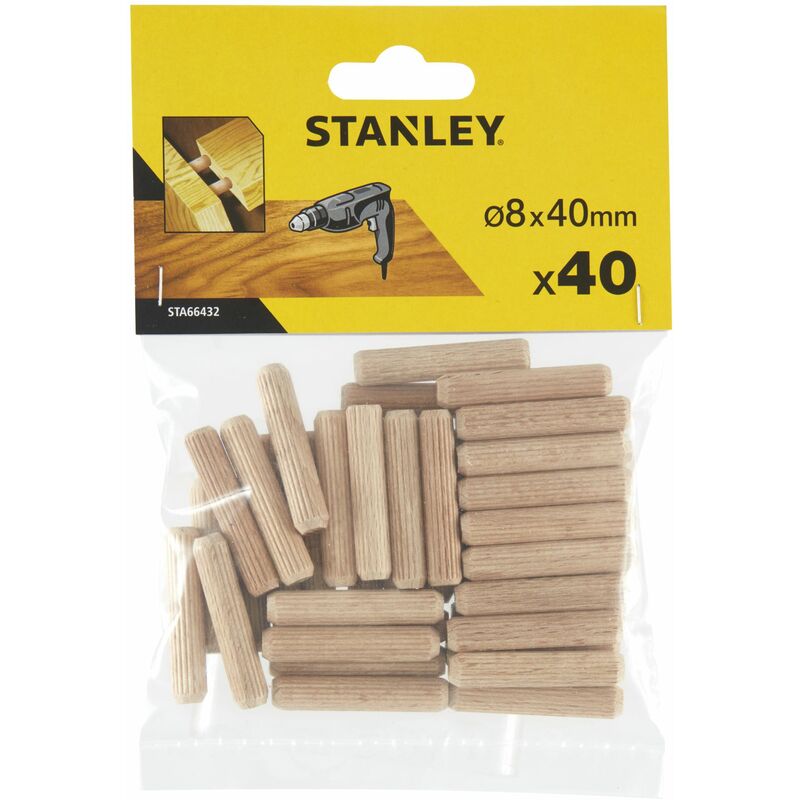 Stanley - 40 espigas para ensamblar ø 8x40 mm.