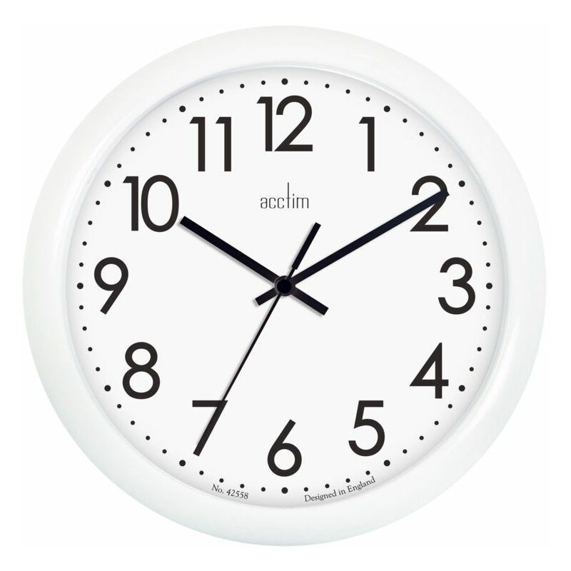 Acctim - Abingdon Wall Clock White 25.5cm - 21892