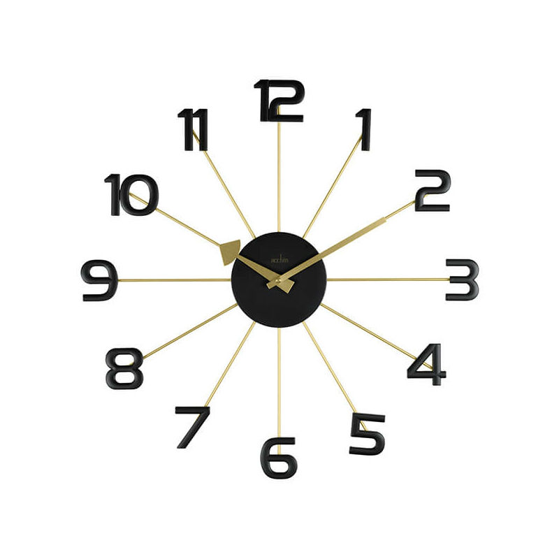 Image of Astraea Wall Clock Gold/Black - Acctim
