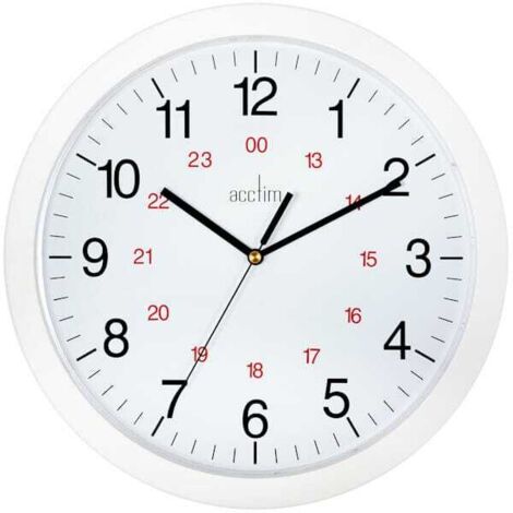 Acctim Metro 24 Hour Plastic Wall Clock 300mm White 21162