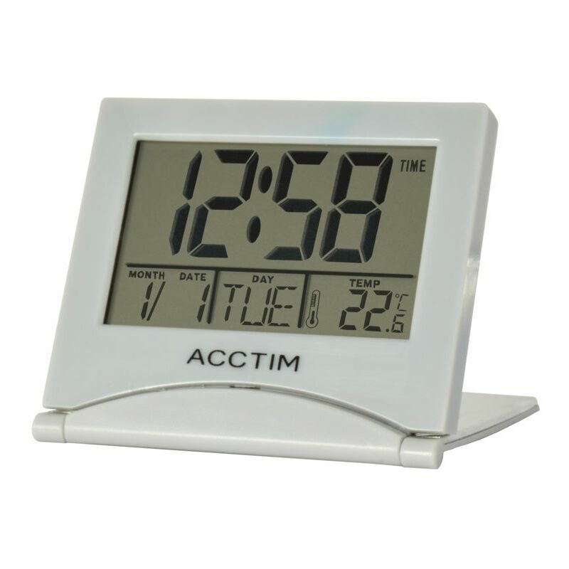 Acctim - Mini Flip II Travel LCD Alarm Clock Grey - 15787