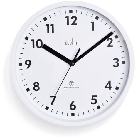 Acctim Nardo Radio Controlled Wall Clock 200mm White - 74662