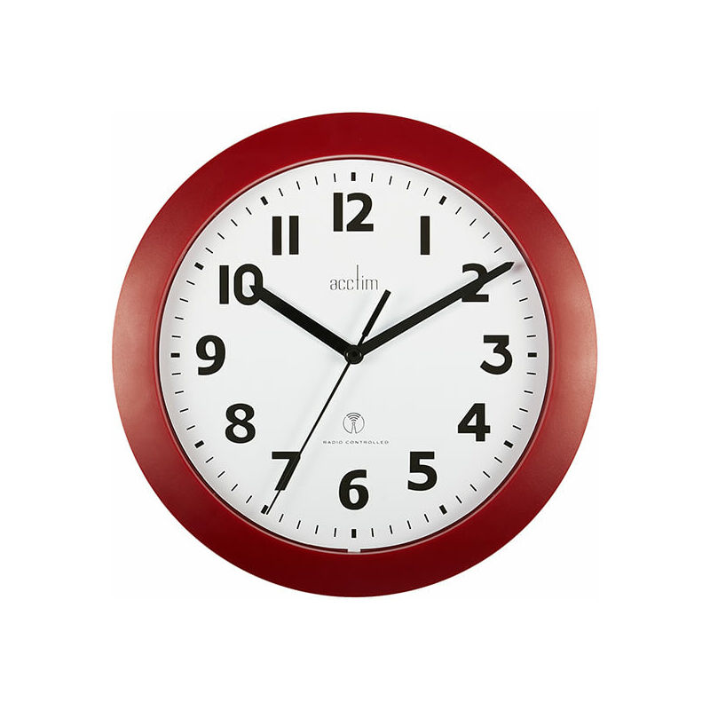 Image of Parona Wall Clock Red - Acctim
