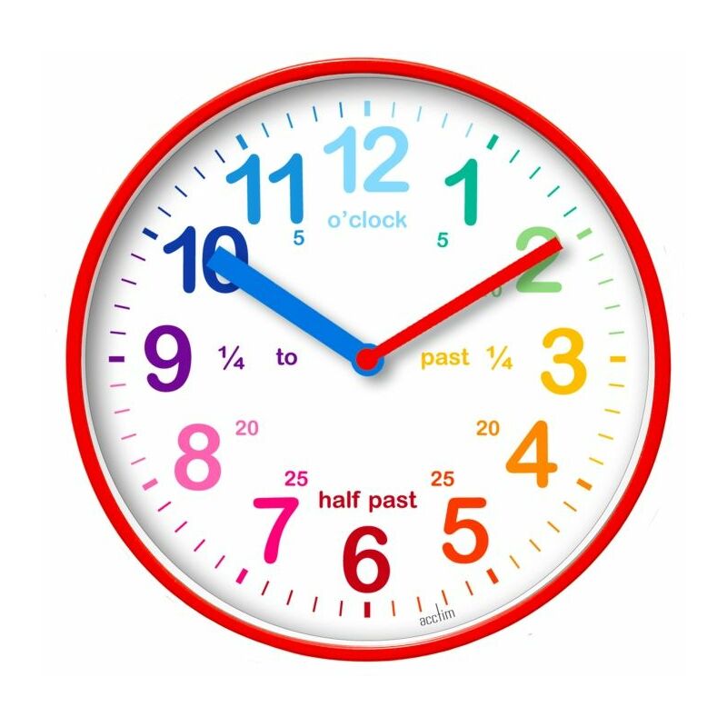 Image of Acctim Wickford Kids Time Teach Clock 20cm Red - 22524