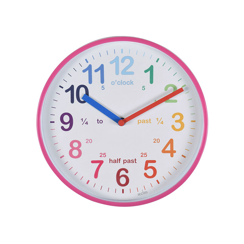 Image of Acctim - Wickford Kids Wall Clock Pink
