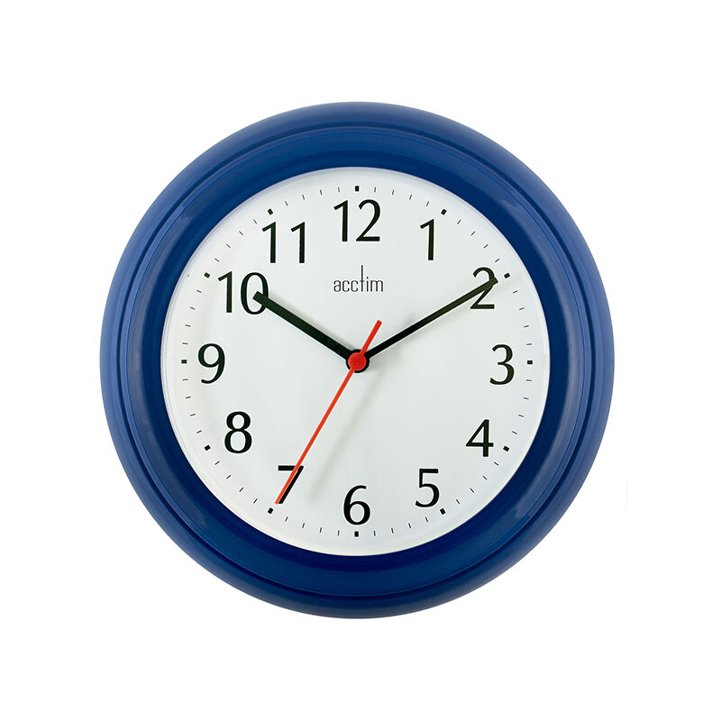 Image of Wycombe Wall Clock Blue - Acctim