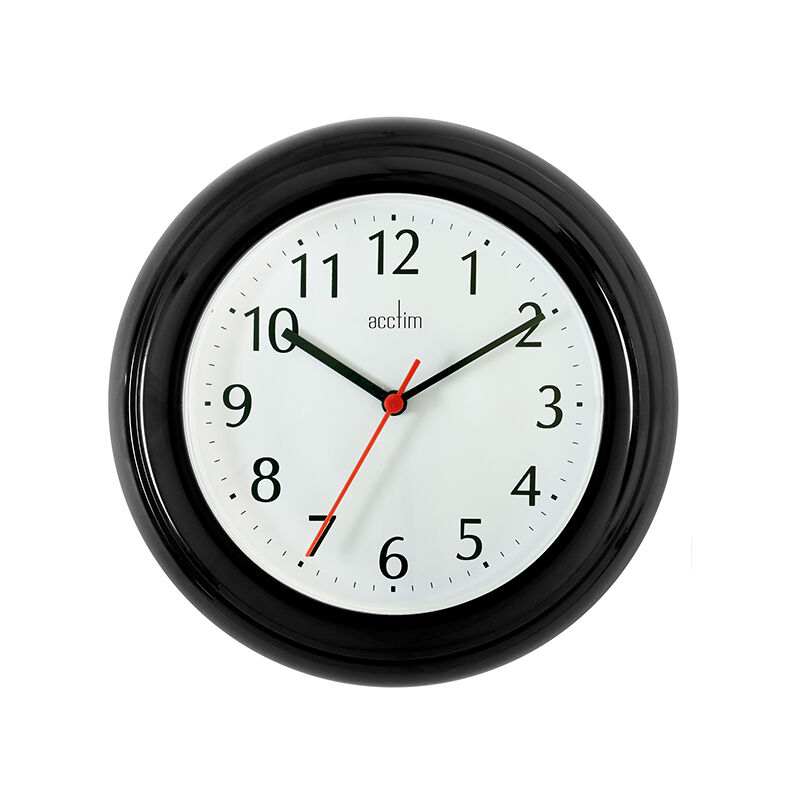 Image of Wycombe Wall Clock Black - Acctim