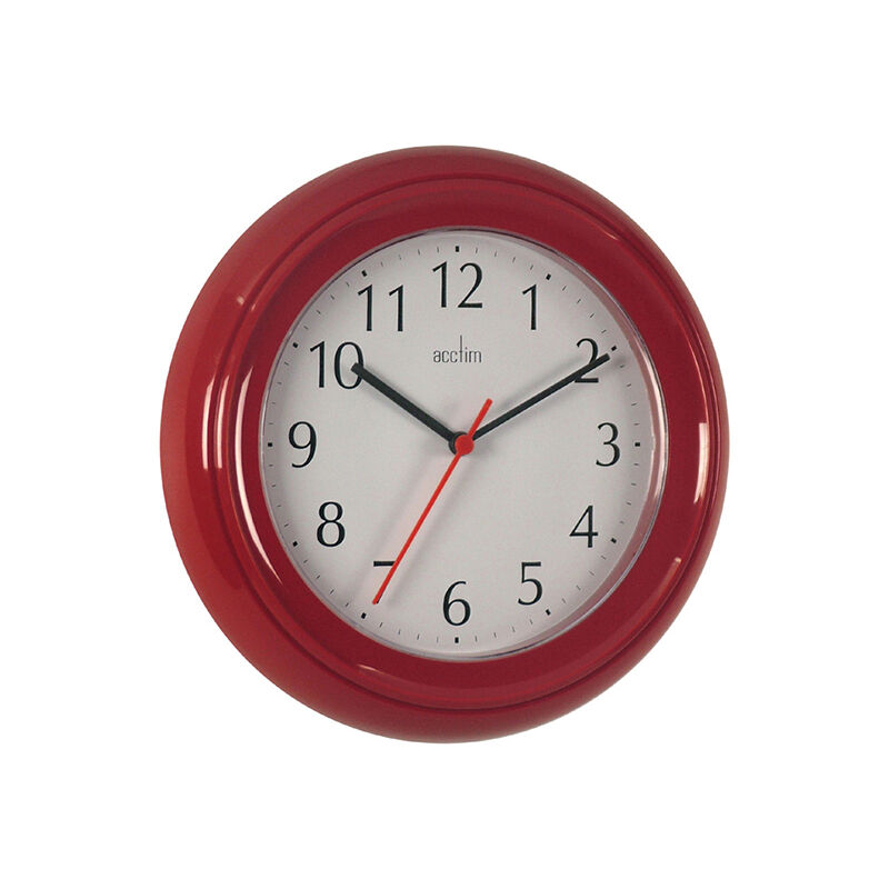 Image of Wycombe Wall Clock Red 21414 - Acctim