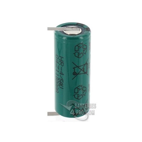ACCU 1.2V 2.1Ah NiMh HR4/5AU Fdk AVEC COSSES À SOUDER DANS LE MÊME SENS