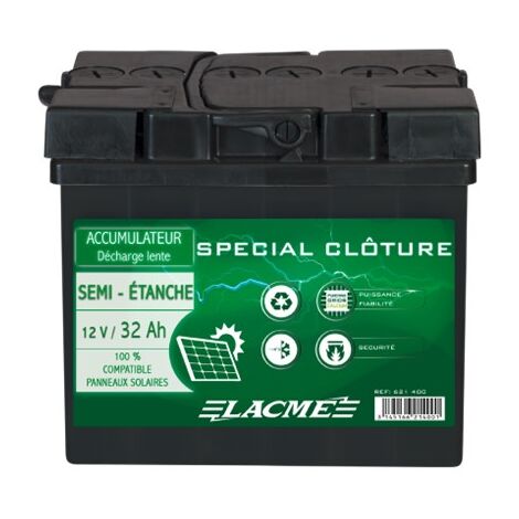 Accu 12V/32Ah pour l'alimentation des clôtures électriques - LACME - 621400