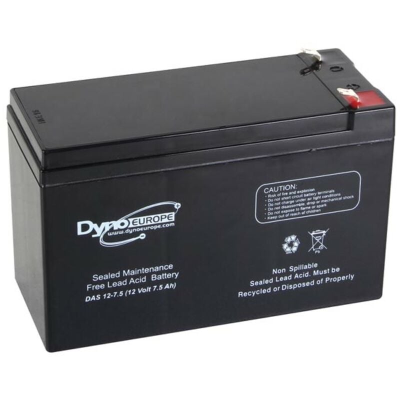 Dyno Europe - accu acide-plomb 12 v - 7.5 Ah 151 x 65 x 99 mm