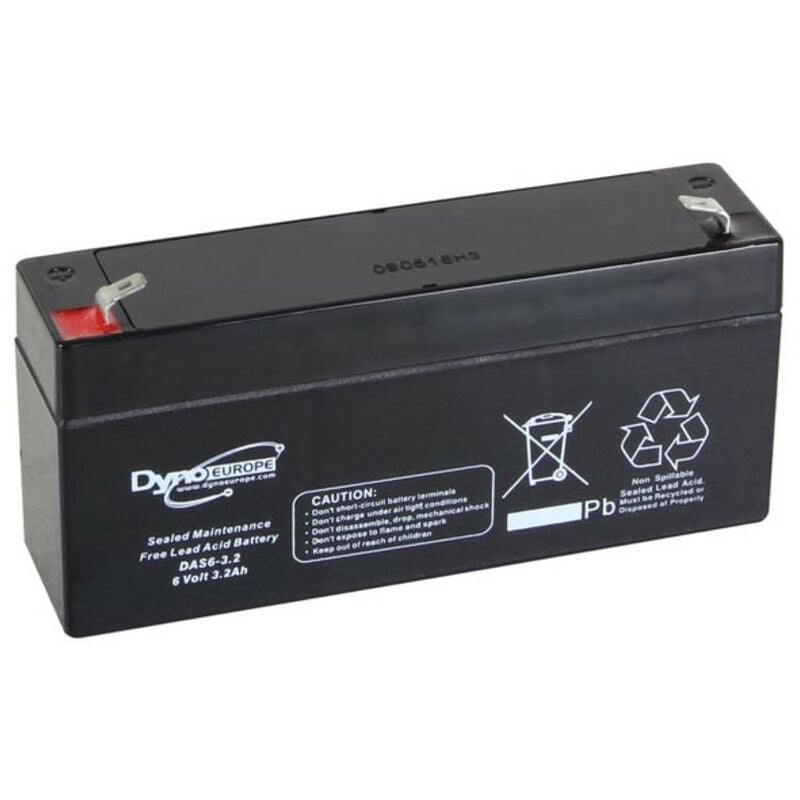 Perel - Dyno Europe accu acide-plomb 6 v - 3.2 Ah 134 x 34 x 66 mm