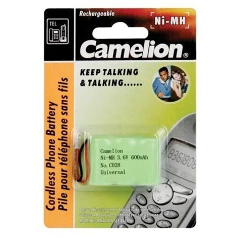 Accu nimh pour telephone sans fil 3 6v-600mah (fiche universelle)