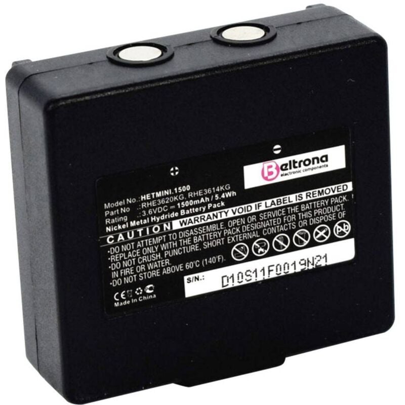 Batterie pour grue radiocommandée Beltrona 3.6 v 1500 mAh remplace la batterie d'origine 68300600, 68300900