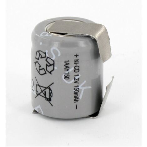 Accu Yuasa 1/3 AA 1.2V 150mAh NiCd 1AAY150 + cosses à souder
