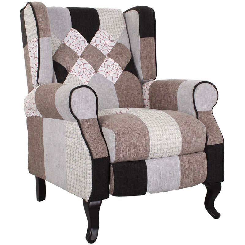 Accueil fauteuil Relax manuel en patchwork Gris Pacifica
