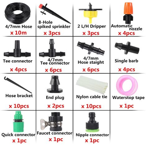 Accueil jardin Micro système d'irrigation goutte à goutte Kit d'arrosage serre humidité refroidissement atomisation buse cour herbe fournitures d'eau