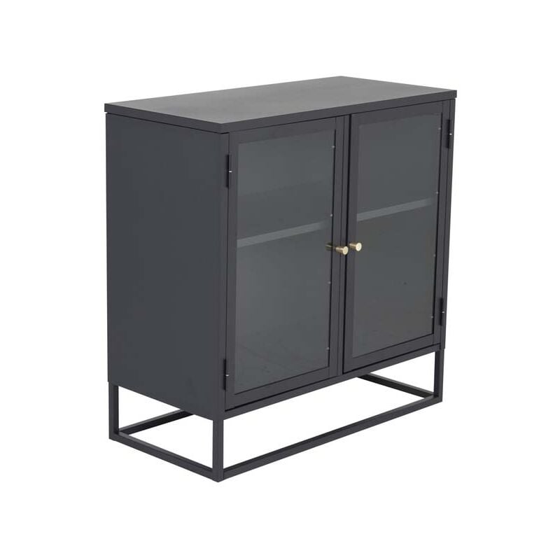 Buffet 2 portes en acier Bakal Noir