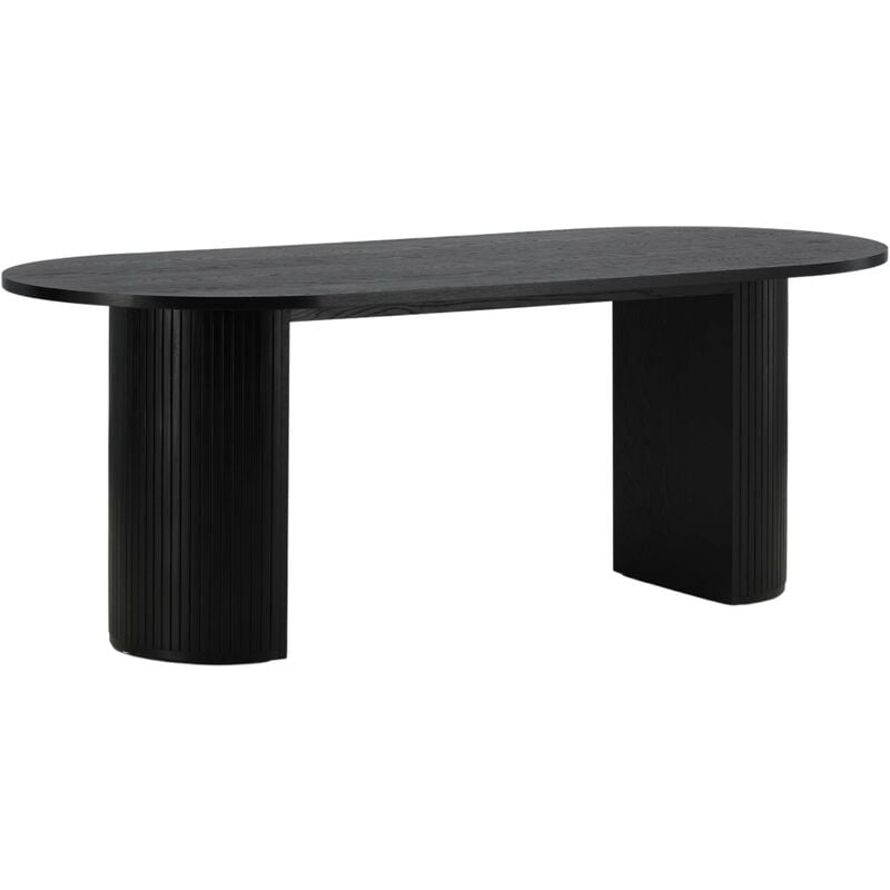 Ebuy24 - Table de repas ovale Bianca 200 x 90 cm Noir