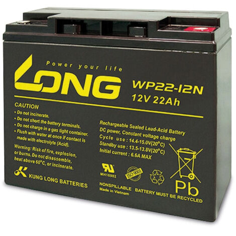 Accumulateur au plomb KUNG LONG WP22-12N, 12 V-/22 Ah