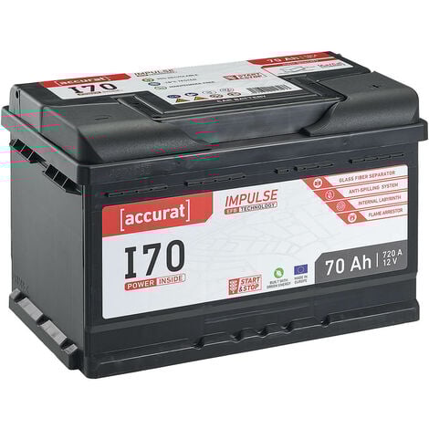 Accurat Impulse I70EFB Batterie Voiture Start Stop 12V 70Ah 720A 65Ah