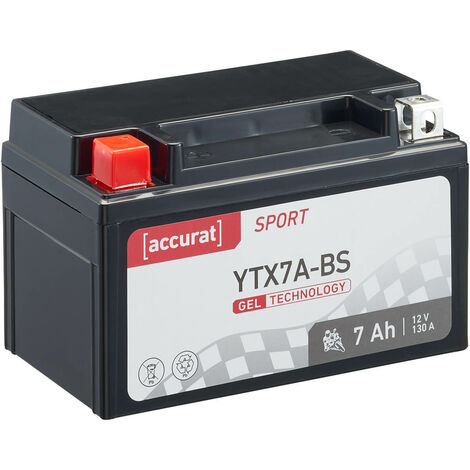 Accurat Sport SG-YTX7A-BS Batterie Moto/Quad YTX7A-BS Gel 12V 130 A 7Ah 150 x 87 x 93 mm