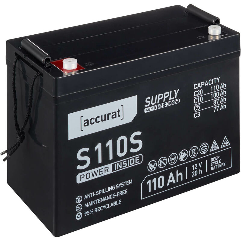 Supply S110s Batterie Décharge Lente agm 110 Ah au Plomb - Accurat