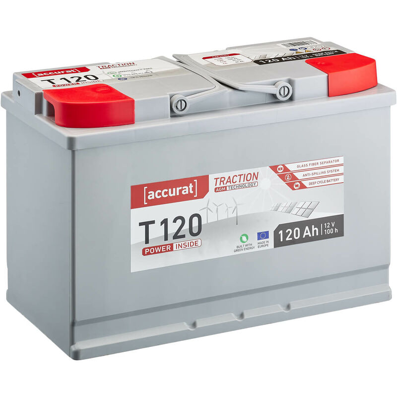 Traction T120 Batterie Décharge Lente agm Solaire 120Ah - Accurat