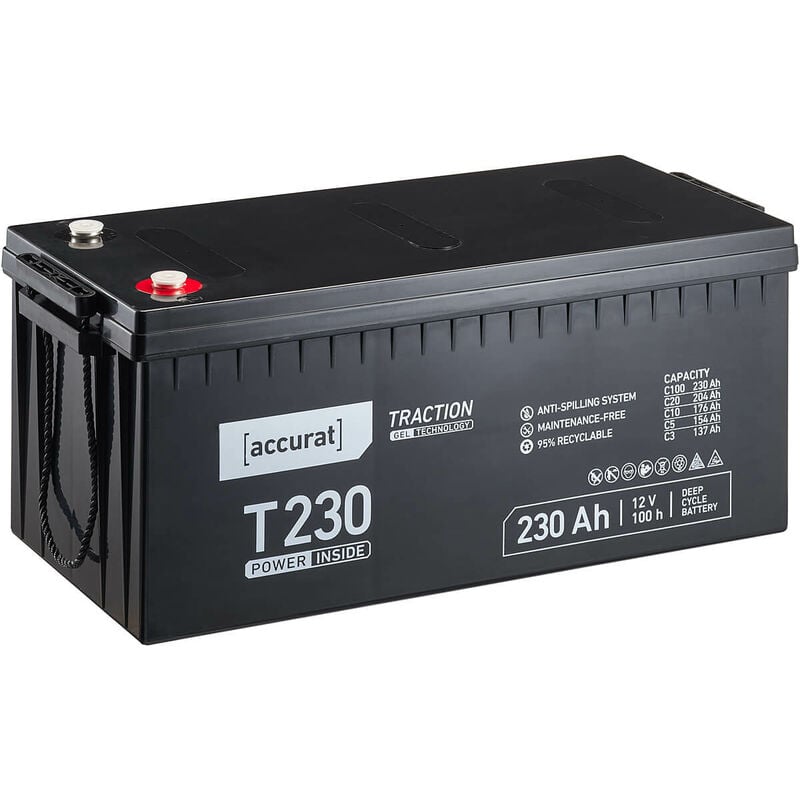 Accurat - Traction T230 gel Batterie Décharge Lente 12V 230Ah