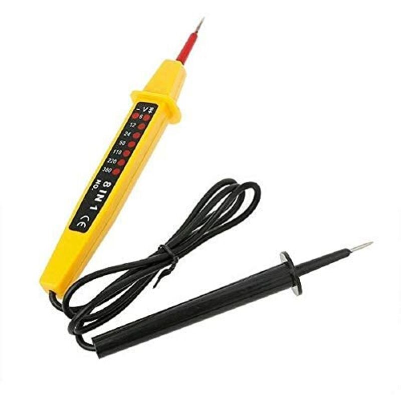Image of AC/DC 3-380V Spannungsprüfstift Autoprüfstift Prüflichtdetektor 8 in 1 Prüfstift Gelber Stift