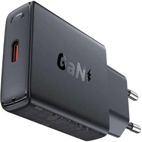 Acefast A65 Ladeadapter PD 20W GaN USB-C Wandladegerät – Schwarz