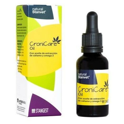 LABORATORIO STANGEST Stangest CroniCare Oil Perros y gatos Suplemento Nutricional con Cannabis, Omega 3 y TCM 30 ml