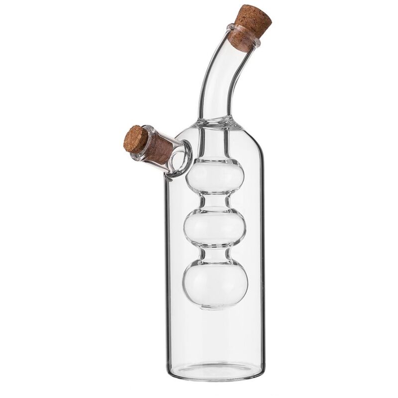 

Aceitera y vinagrera pequeña 2 en 1 de cristal transparentede 45+190 ml