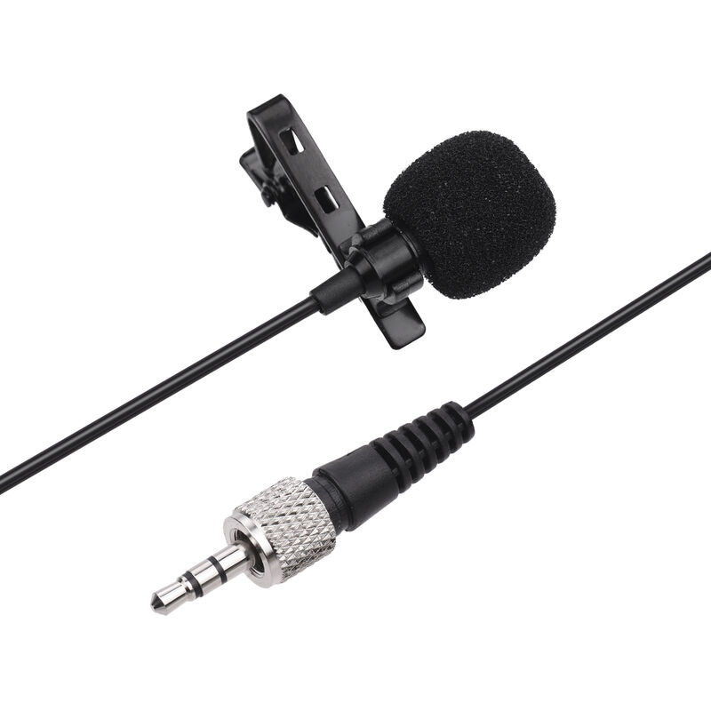 

M21 Microfono de condensador Lavalier con clip Microfono de 3,5 mm TRS Cable de 1 m con bolsa de transporte Compatible con Sony D11 D12, Negro