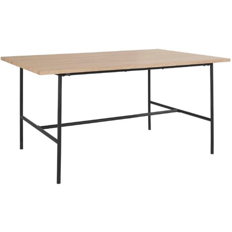 Acer-Table à manger 160 cm 6 places en chêne noir