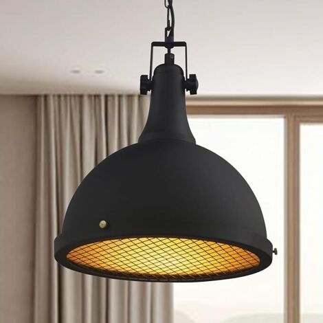 Acera Lustre Noir Simple, Lampe Suspendue Décorative Moderne
