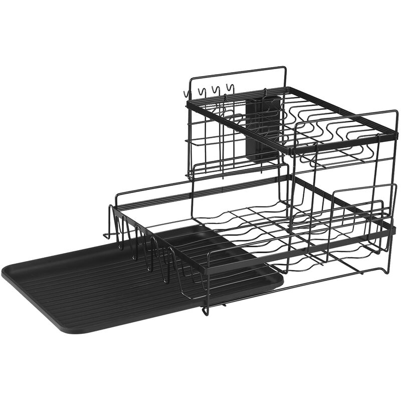 Acero al carbono Plato de almacenamiento en rack rack de gran capacidad para platos de cocina en rack caja de almacenaje del fregadero de cocina del