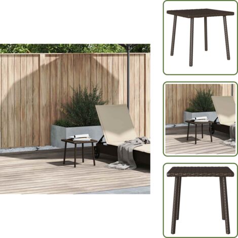 Acero con recubrimiento en polvo - vidaXL Mesa centro jardín rectangular marrón 40x40x37 cm - Mesa rectangular