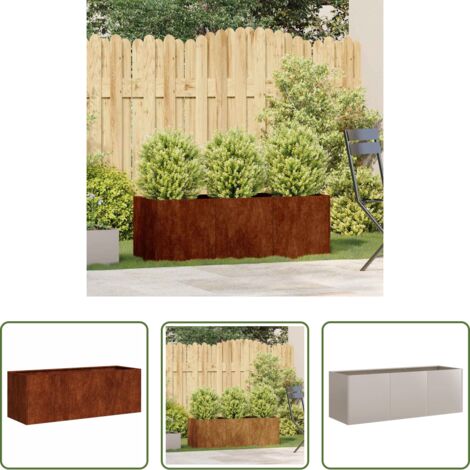 Acero corten -  Jardinera oxidada 120x40x40 cm acero corten
