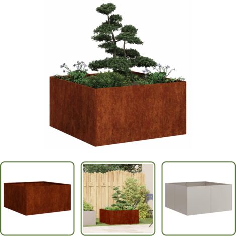 Acero corten -  Jardinera oxidada 80x80x40 cm acero corten