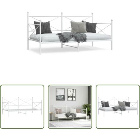 Acero -  Diván sin colchón blanco 100x200 cm acero