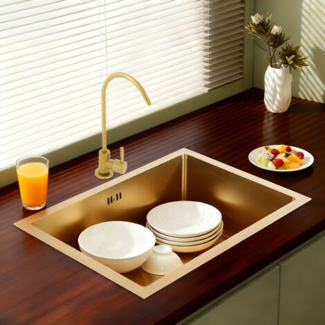 Acero inoxidable, fregadero de acero inoxidable, fregadero de cocina, fregadero con dispensador de jabón 55x40 cm, fregadero
